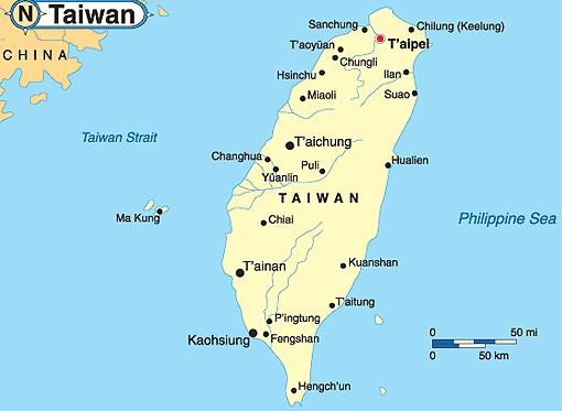 taiwan island map
